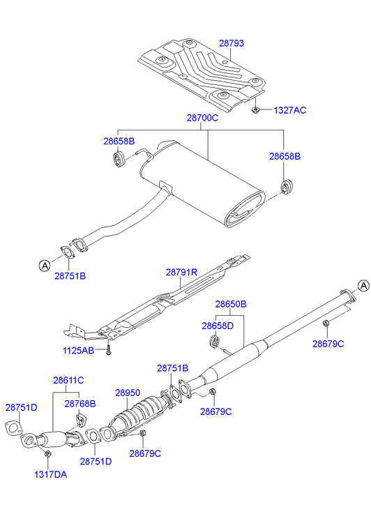 KIA 28751-2B300 - Conta, egzoz borusu furqanavto.az