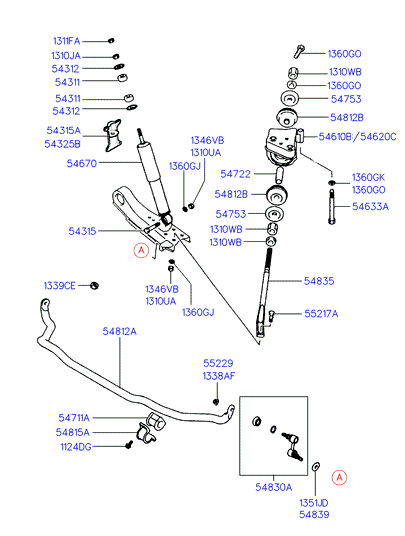 KIA 543104A500 - Amortizator furqanavto.az