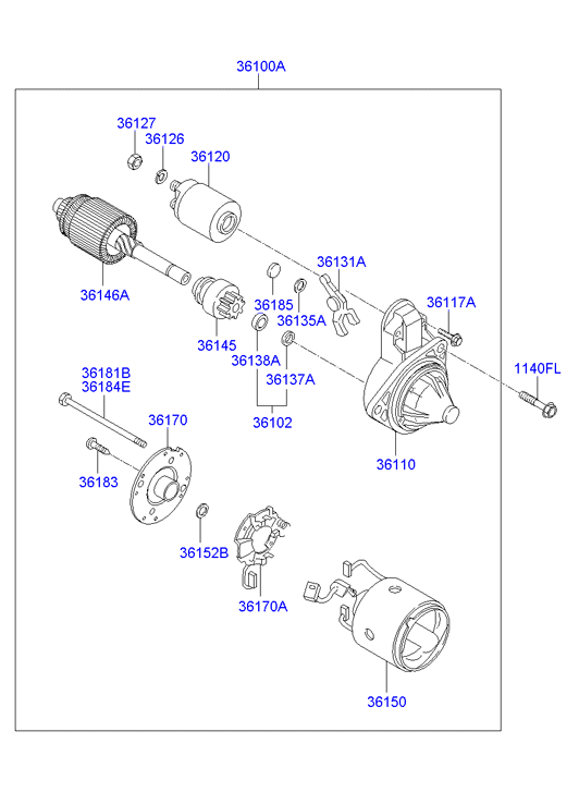 Hyundai (BEIJING) 36100-02555 - Başlanğıc furqanavto.az