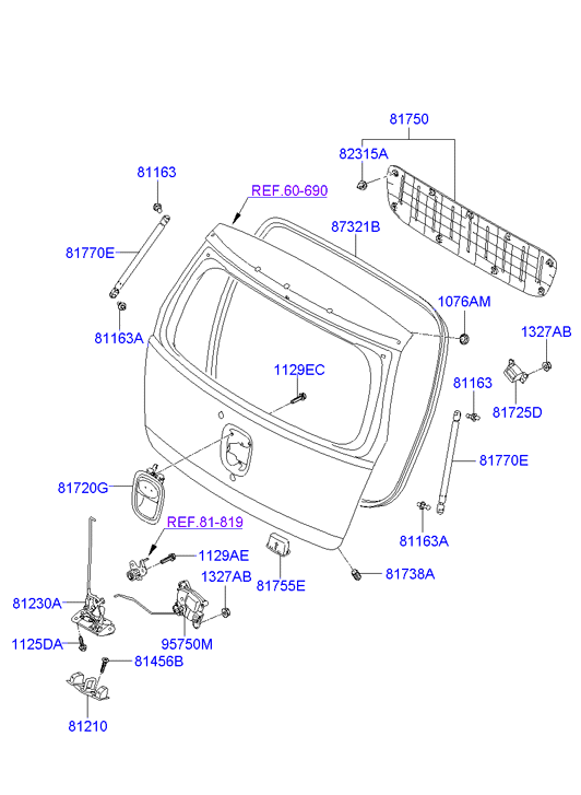 Hyundai 81770-0X000 - Qazlı bulaq, baqaj, yük yeri furqanavto.az