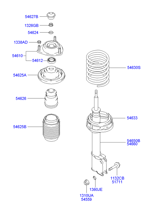 Hyundai 54650-25700 - AMORTIZATOR ÖN SOL furqanavto.az