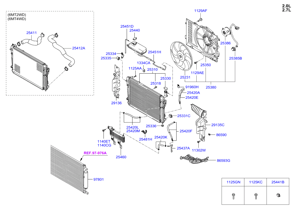 KIA 25310-2E100 - Radiator, mühərrikin soyudulması furqanavto.az