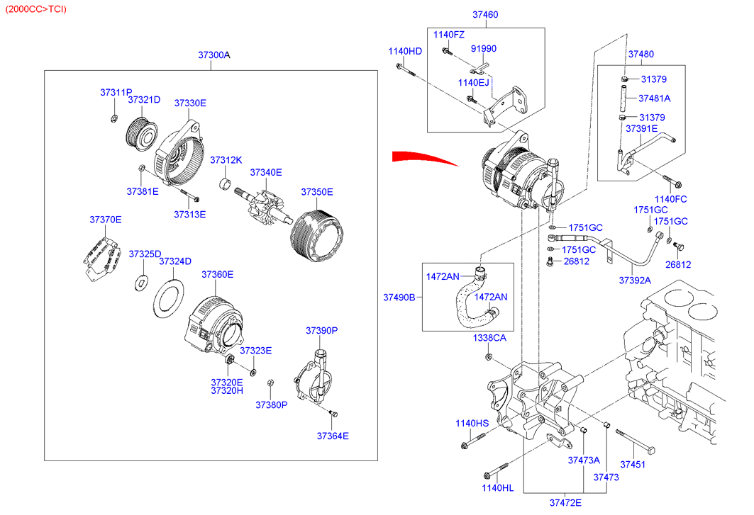 Hyundai 37300-22650 - Alternator furqanavto.az