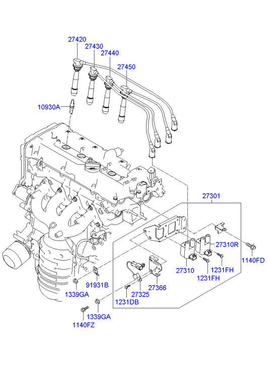 Hyundai 27430-26700 - Alovlanma kabeli dəsti furqanavto.az