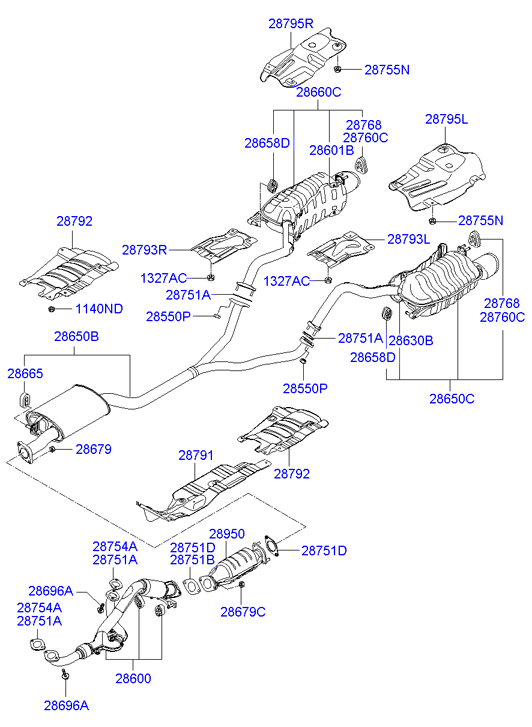 FORD 287612B000 - Tutacaq, egzoz sistemi furqanavto.az