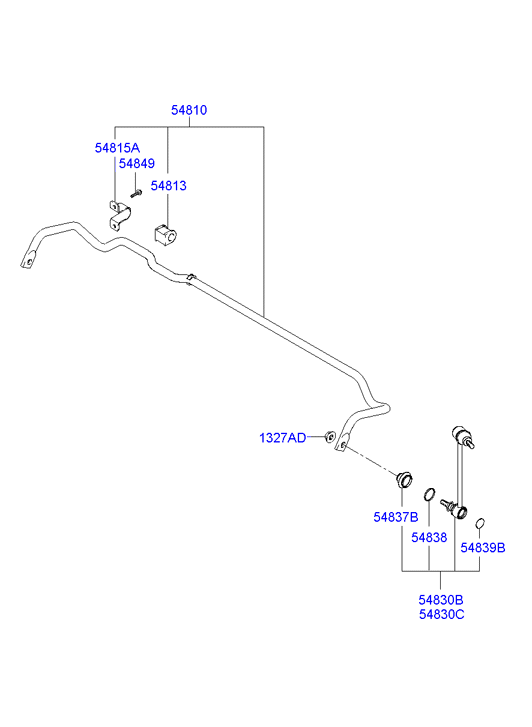 Hyundai 54813-1C010 - Dəstək kol, stabilizator furqanavto.az