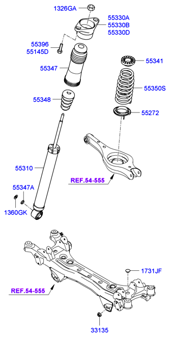 Hyundai 55311-3K130 - AMORTİZATOR ARXA S-S furqanavto.az