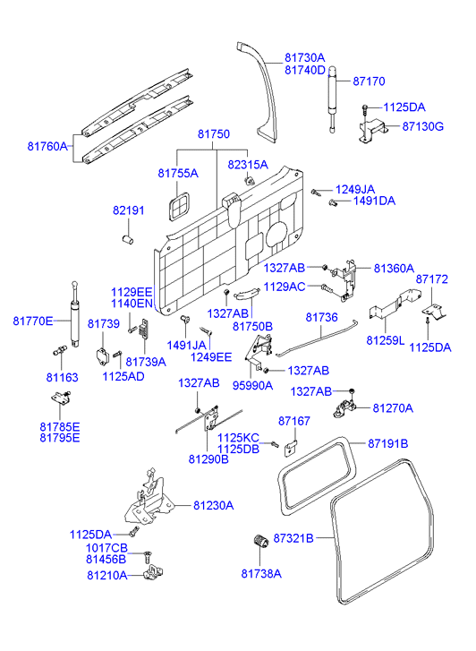 Hyundai 81771-26010 - Qazlı bulaq, baqaj, yük yeri furqanavto.az