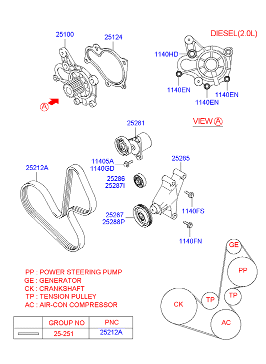 Hyundai 25100-38002 - Su nasosu furqanavto.az