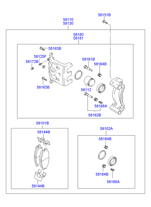 TOYOTA 5810126A10 - Əyləc altlığı dəsti, əyləc diski furqanavto.az