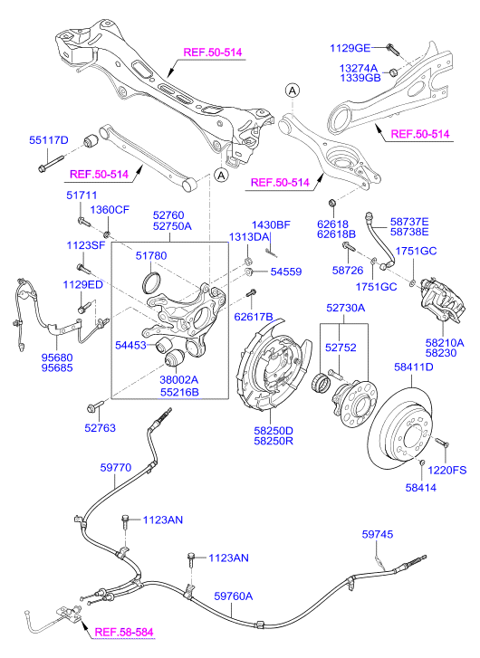 Hyundai 597602R300 - Kabel, dayanacaq əyləci furqanavto.az