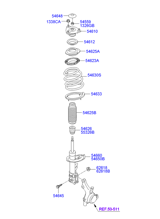 Hyundai 546222R000 - Üst Strut Montajı furqanavto.az