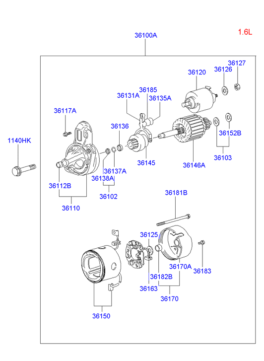 Hyundai (BEIJING) 3618023000 - Dürücü podşipnik, başlanğıc furqanavto.az