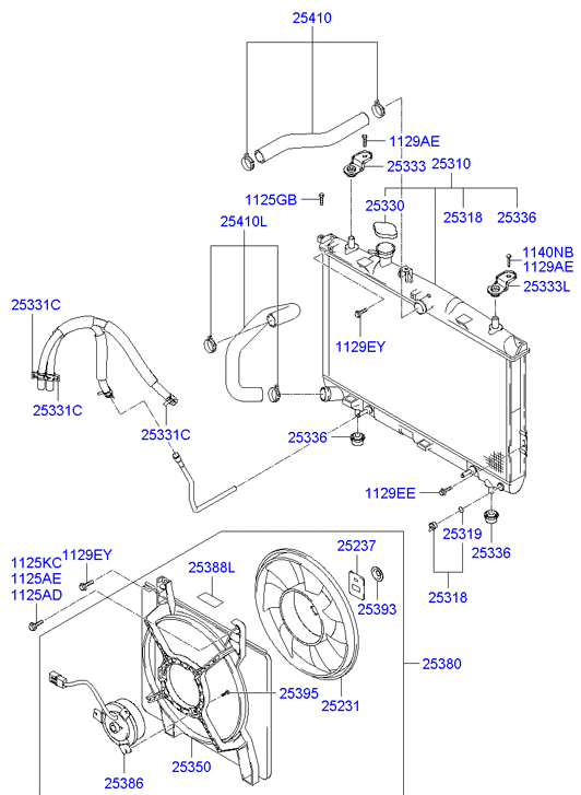 KIA 2538617000 - Fen, radiator furqanavto.az