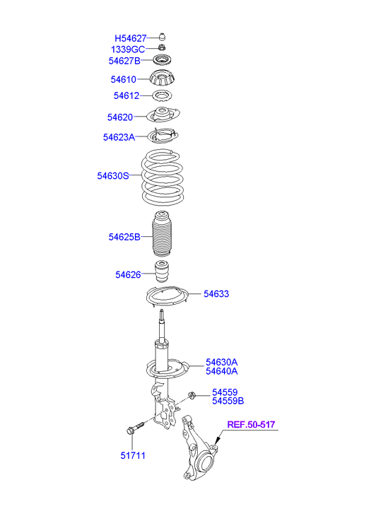 Hyundai 546111J000 - Üst Strut Montajı furqanavto.az