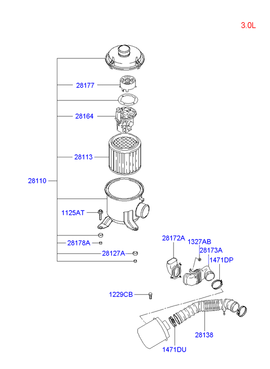 Hyundai 28130-44000 - HAVA FİLTERİ furqanavto.az