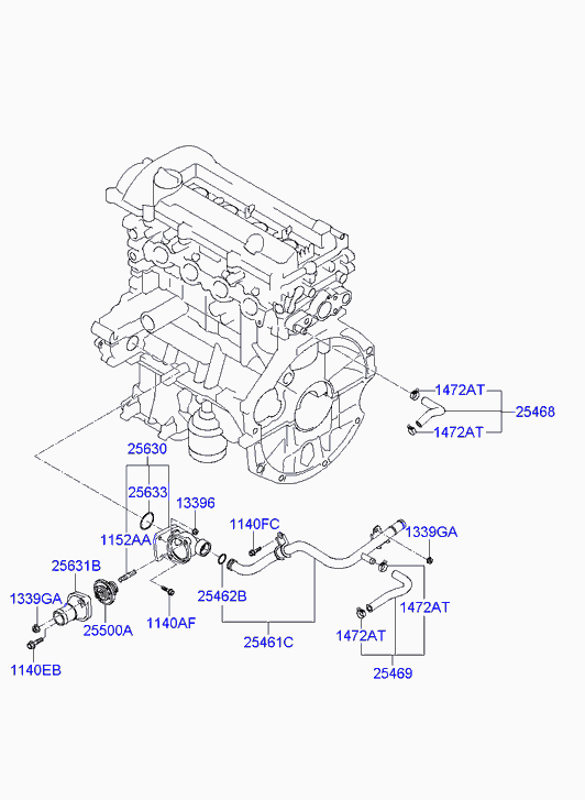 Hyundai 25500-2B400 - Termostat, soyuducu furqanavto.az