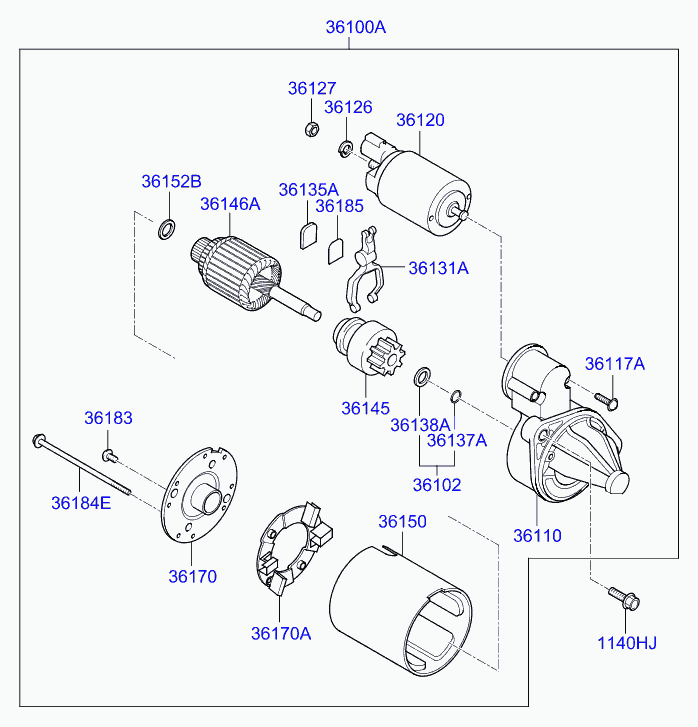 Hyundai 36100-03101 - Başlanğıc furqanavto.az