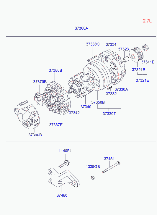 Hyundai (BEIJING) 37300-38400 - Alternator furqanavto.az