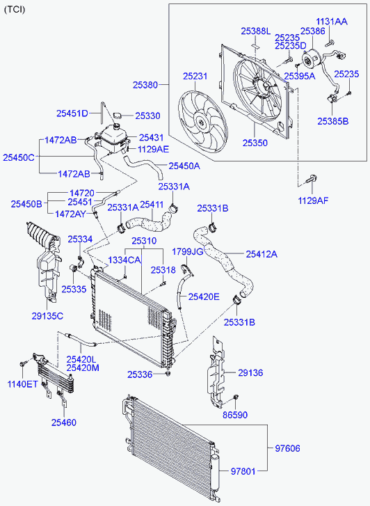 KIA 25310-2E850 - Radiator, mühərrikin soyudulması furqanavto.az