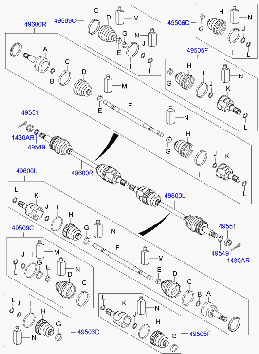 Hyundai 49509-2SA60 - Körük, sürücü val furqanavto.az