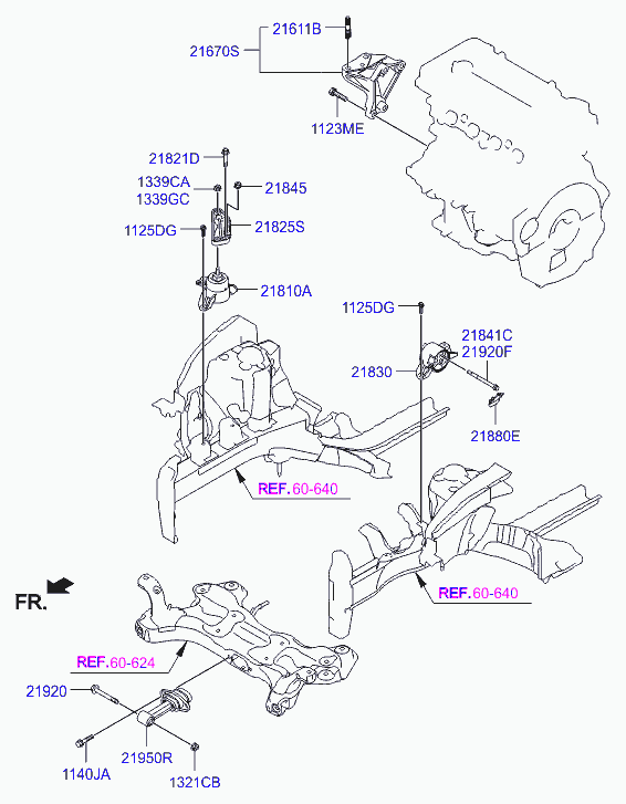 Hyundai 21830A5100 - Tutacaq, mühərrik montajı furqanavto.az