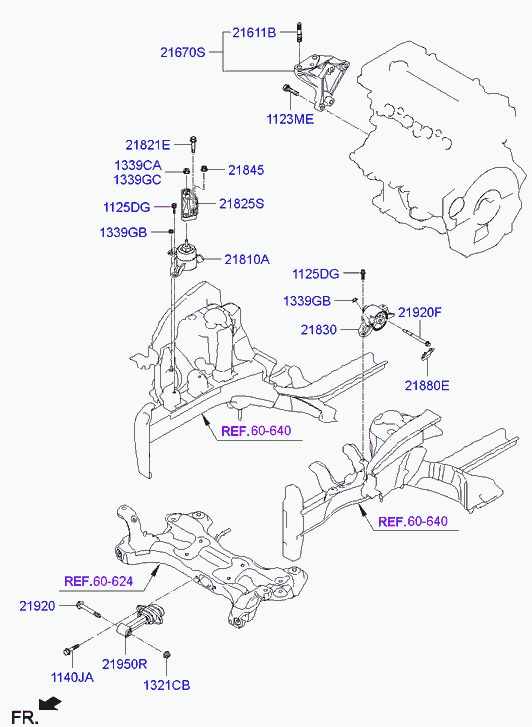 Hyundai 218301R200 - Tutacaq, mühərrik montajı furqanavto.az