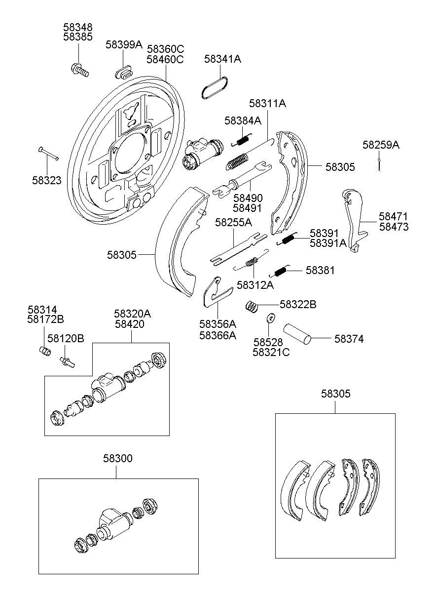 KIA 58305-4AA10 - Əyləc Başlığı Dəsti furqanavto.az