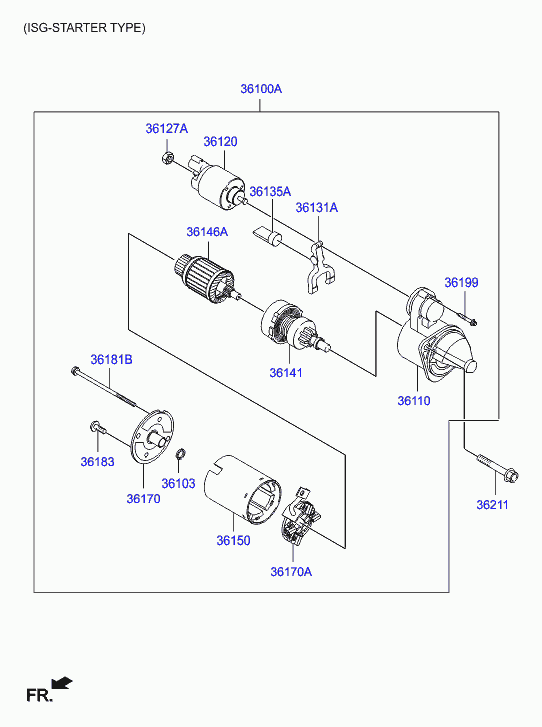 Hyundai 36100-2A600 - Başlanğıc furqanavto.az