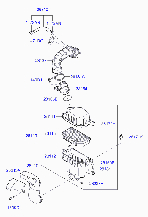 KIA 28113-1J000 - HAVA FİLTERİ furqanavto.az