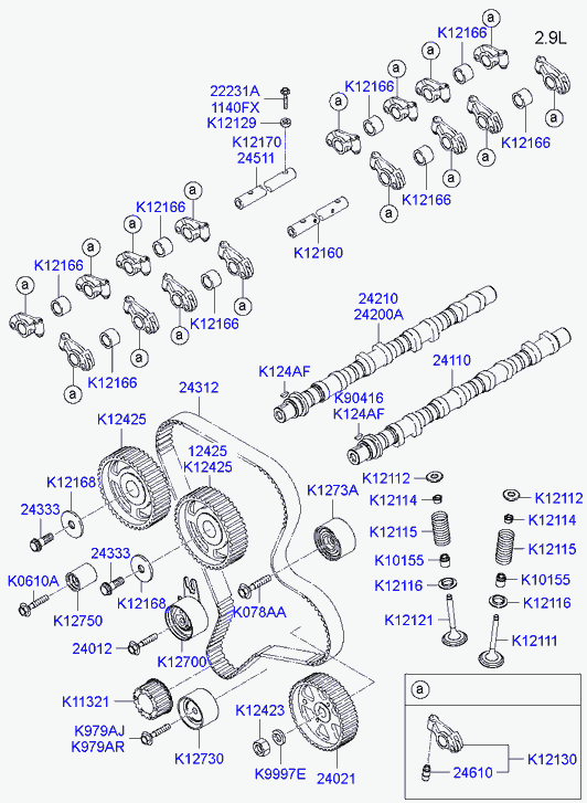 Hyundai 0K551-12-730A - Yönləndirmə / Bələdçi kasnağı, vaxt kəməri furqanavto.az