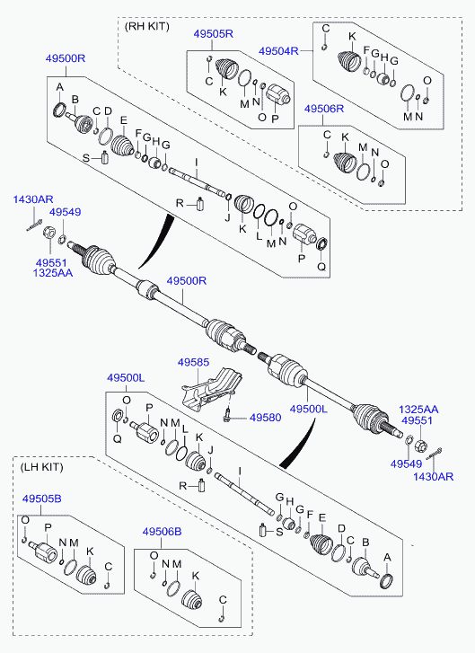 Hyundai 49500-2L210 - Sürücü mili furqanavto.az