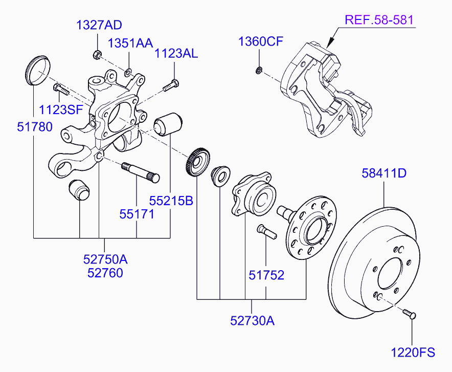 Hyundai 52730-3K000 - Təkər qovşağı, podşipnik dəsti furqanavto.az