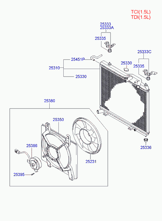 KIA 253801C100 - Fen, radiator furqanavto.az