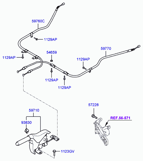 Hyundai 59760-1C000 - Kabel, dayanacaq əyləci furqanavto.az