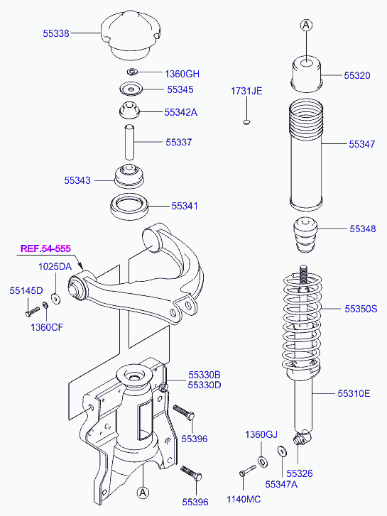 Hyundai 55343-38600 - Üst Strut Montajı furqanavto.az