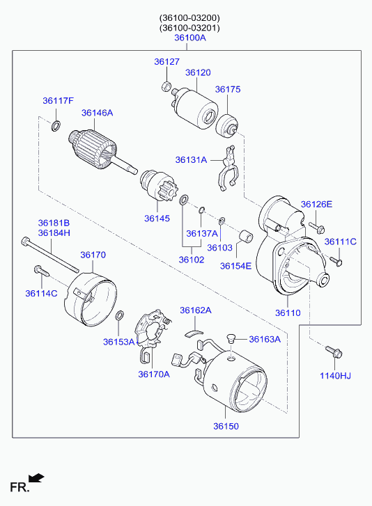 Hyundai (BEIJING) 36170-03200 - Brush holder assy furqanavto.az