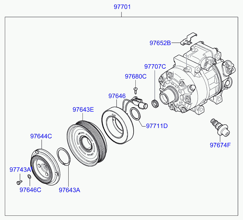 Hyundai 977013K125 - Kompressor, sıxılmış hava sistemi furqanavto.az