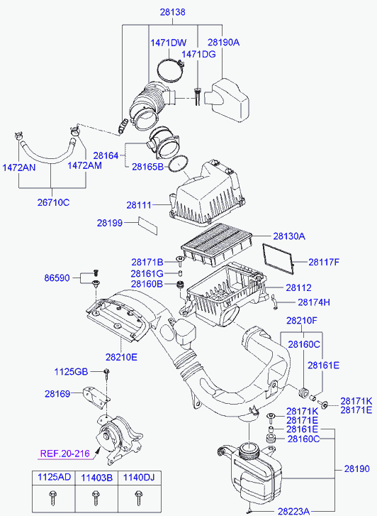 KIA 28164-3C100 - Hava Kütləsi Sensoru furqanavto.az