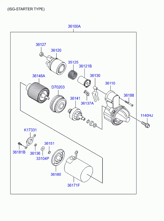 Hyundai 36100-03851 - Başlanğıc furqanavto.az