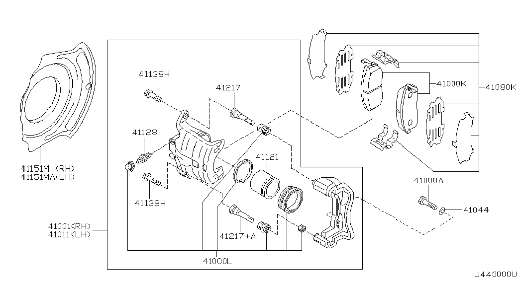 Suzuki 410602Y091 - Əyləc altlığı dəsti, əyləc diski furqanavto.az