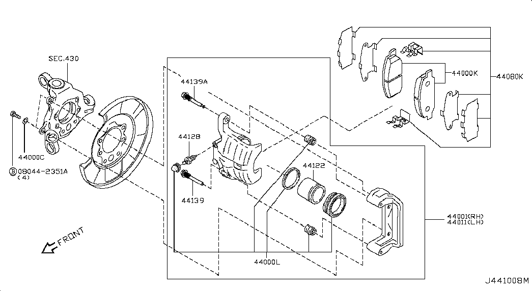 Infiniti 44060AM485 - Əyləc altlığı dəsti, əyləc diski furqanavto.az