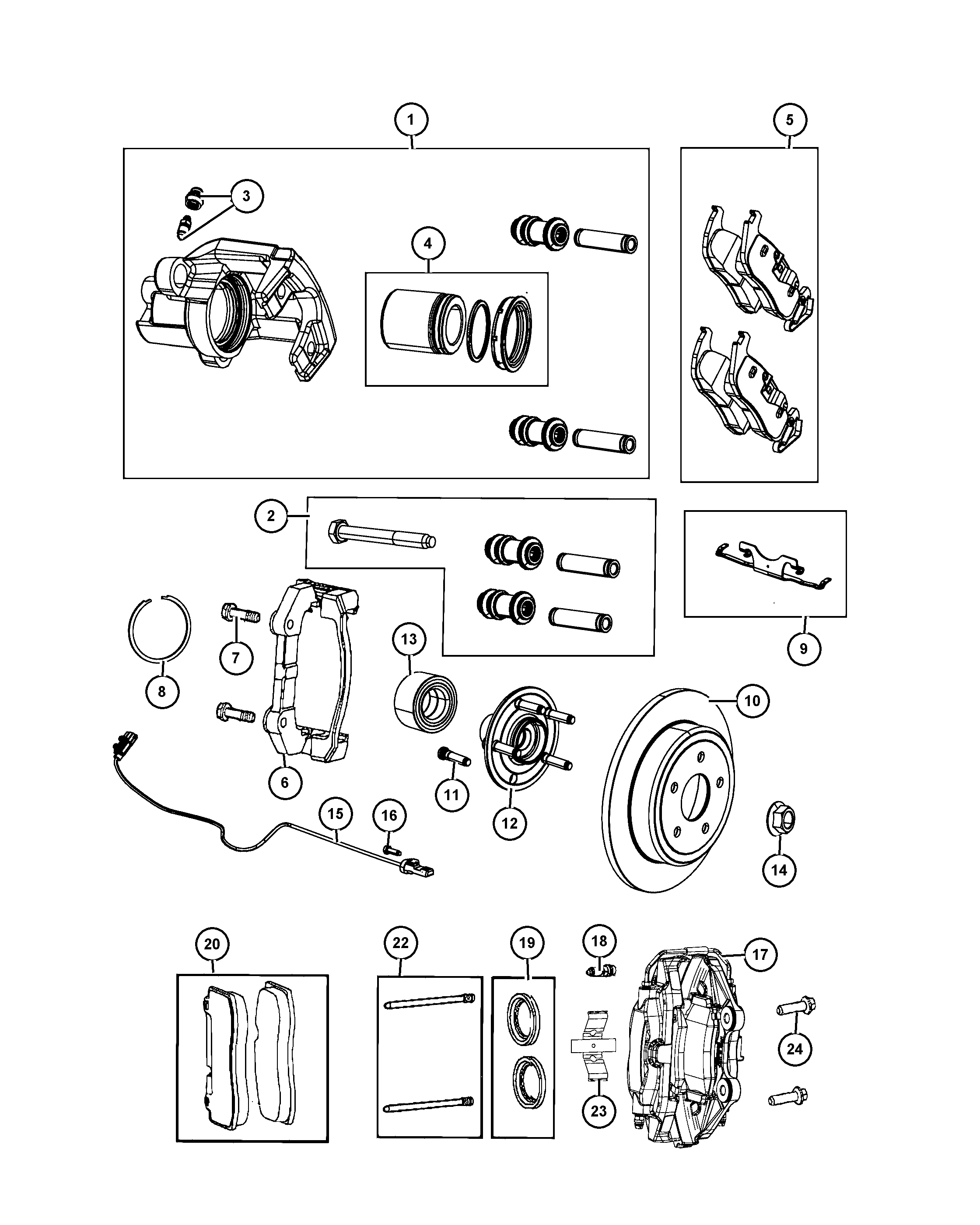 Chrysler 68052 386AA - Əyləc altlığı dəsti, əyləc diski furqanavto.az