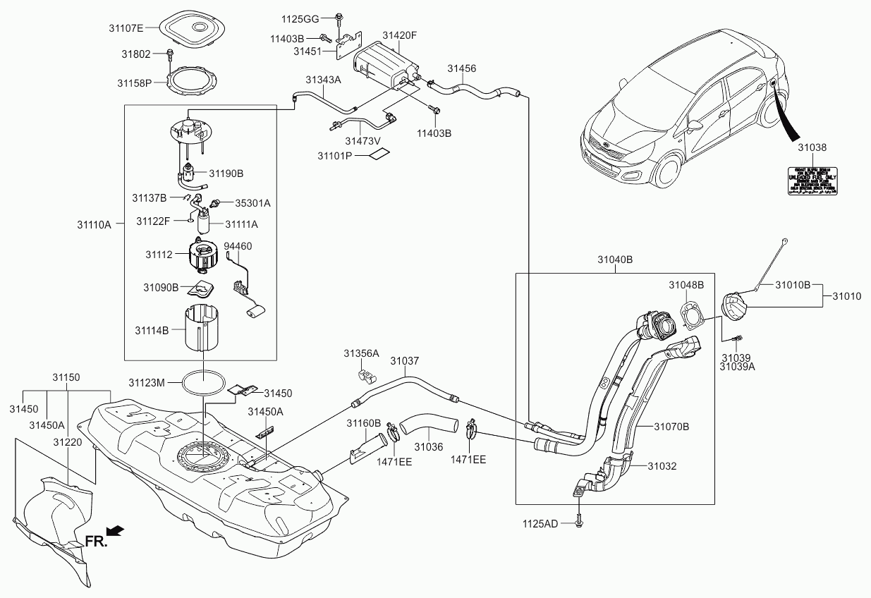 Hyundai 311181R000 - Conta, suqəbuledici manifold furqanavto.az