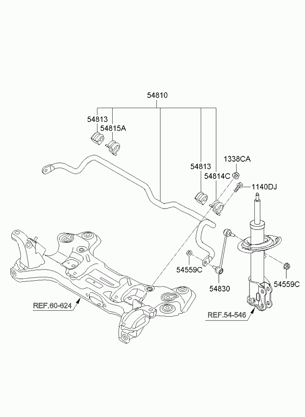 Hyundai 54830-A6000 - Çubuq / Strut, stabilizator furqanavto.az