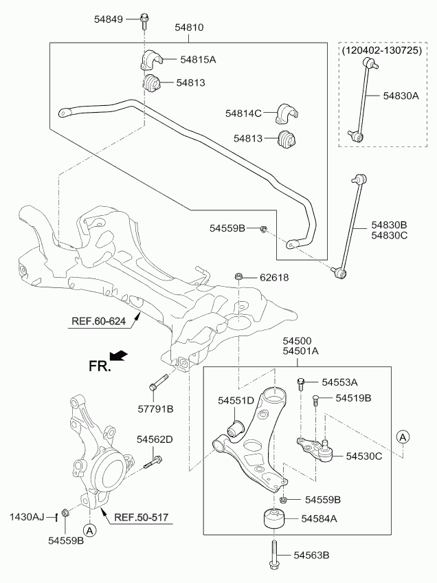 KIA 548132T000 - Dəstək kol, stabilizator furqanavto.az