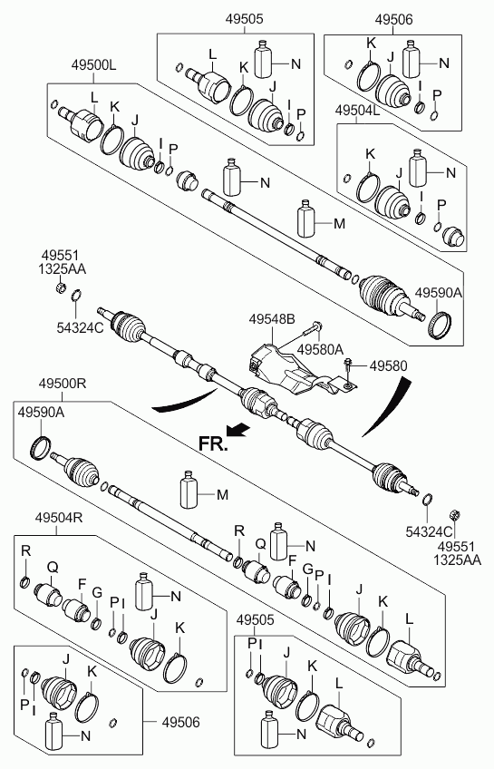 Hyundai 495823S200 - Joint kit - front axle differential side furqanavto.az