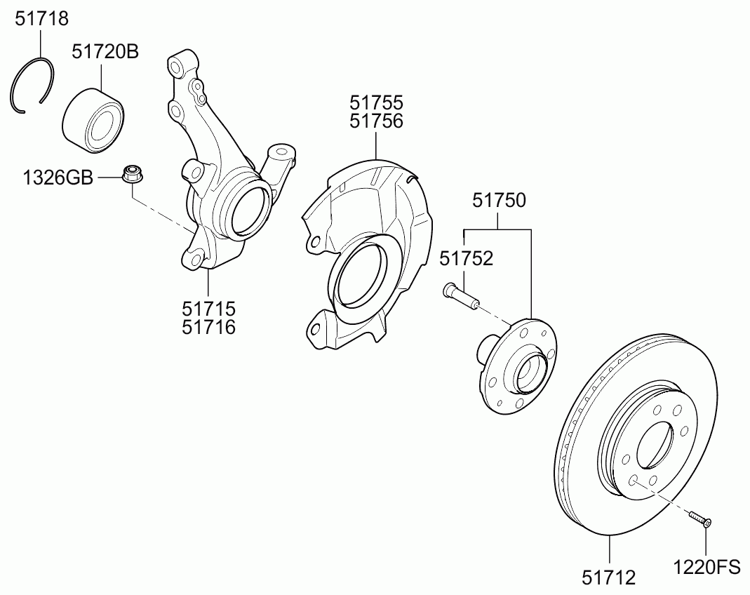 KIA 51720-0U000 - RULMAN STUPİSA ÖN furqanavto.az