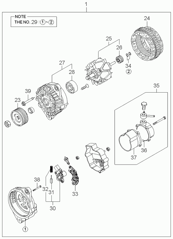 Buessing 37322-4A001 - Kasnak, alternator, sərbəst dönərli mufta furqanavto.az