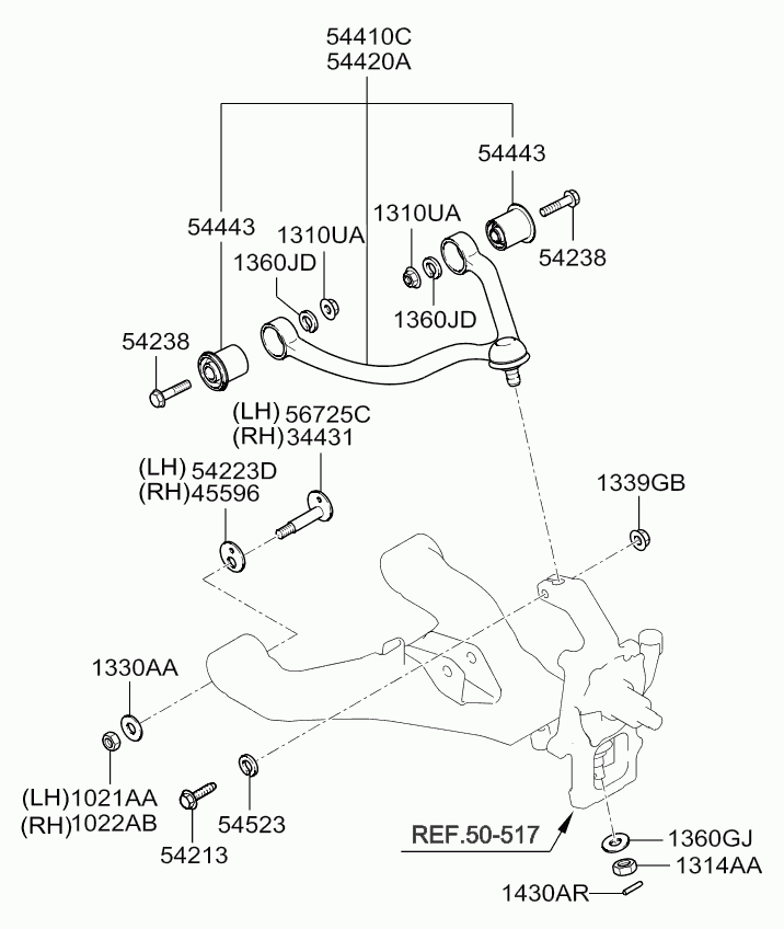 Hyundai 54420-3E100 - Yolun idarəedici qolu furqanavto.az